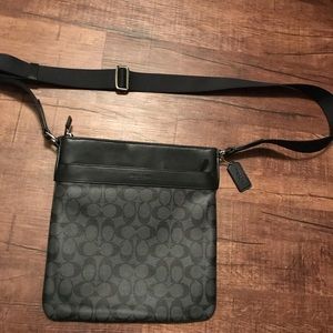 Unisex Coach Leather Crossbody Messenger Bag